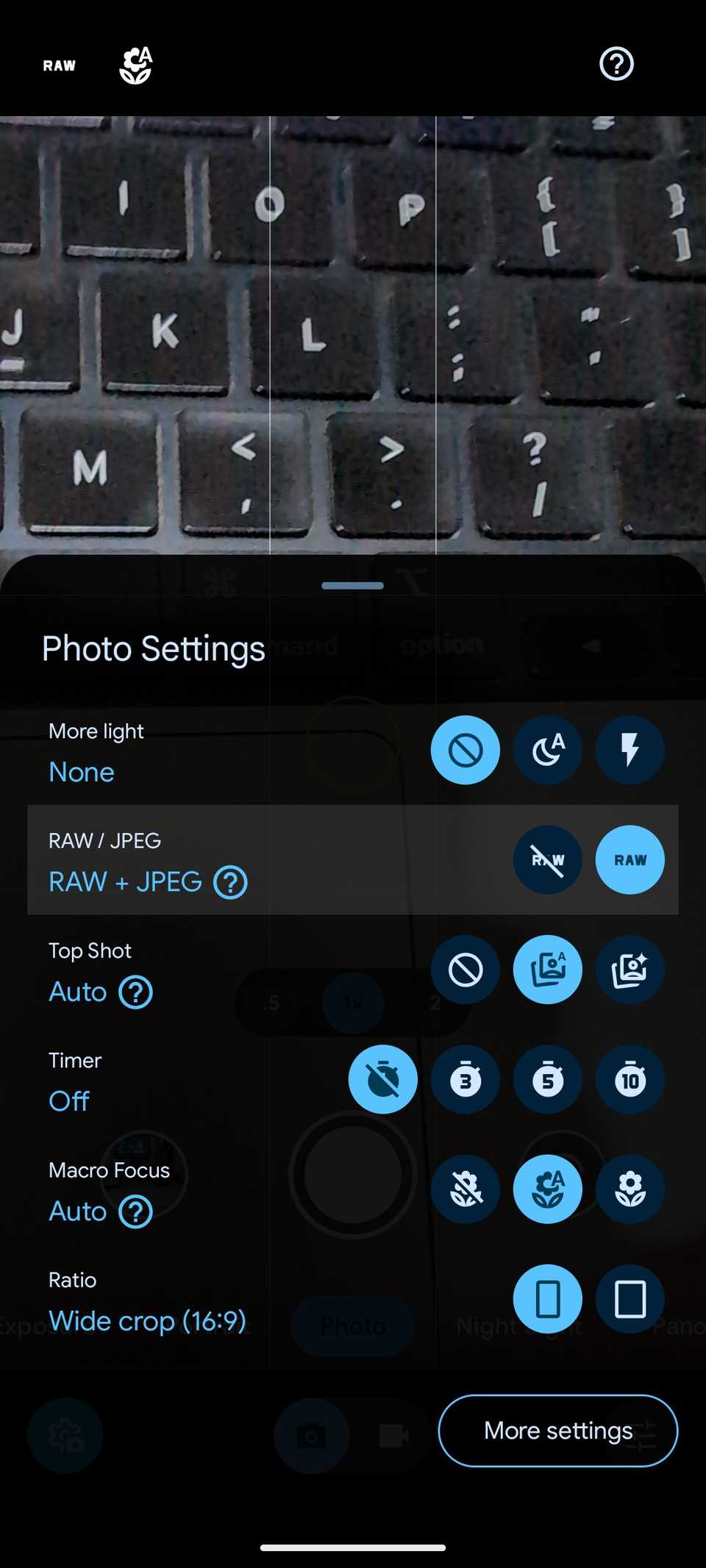 Imagens RAW da câmera Pixel