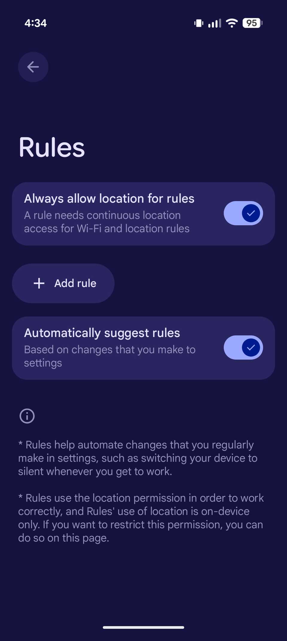 Rules page in Pixel settings