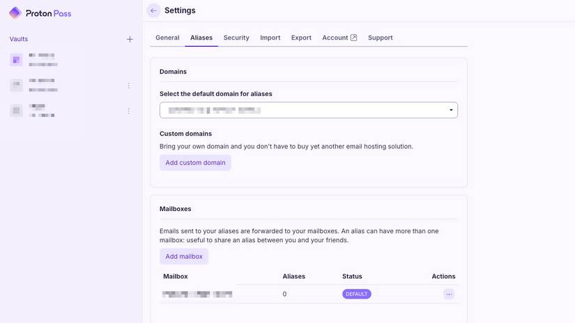 Acesso de emergência no Proton Pass