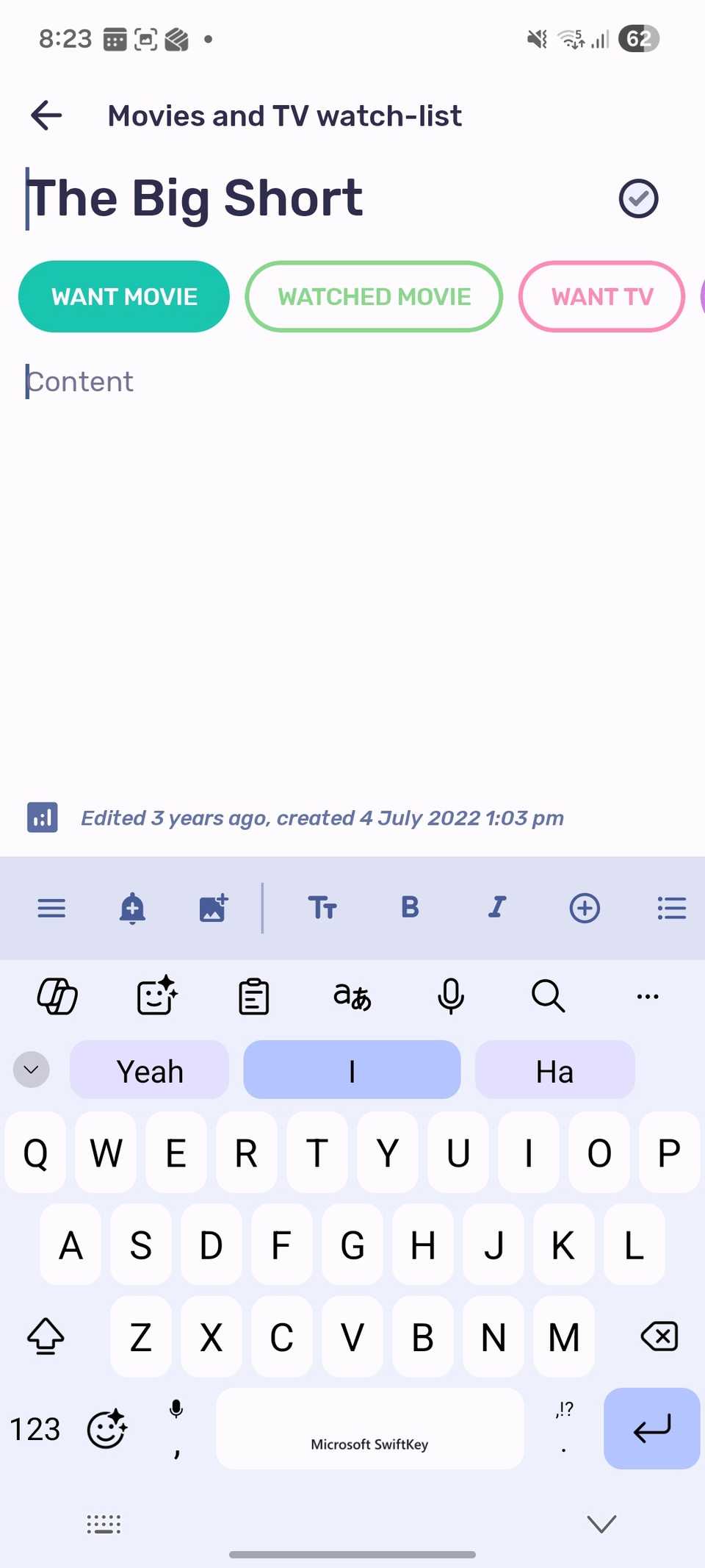Bundled Notes editor
