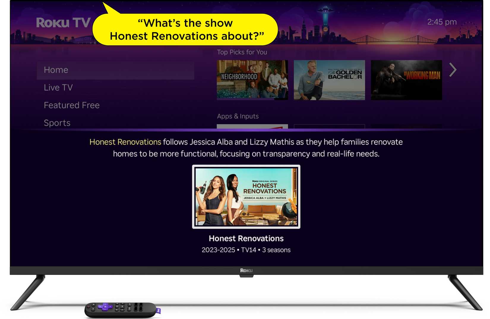 An illustration of Roku's AI voice chat upgrade.