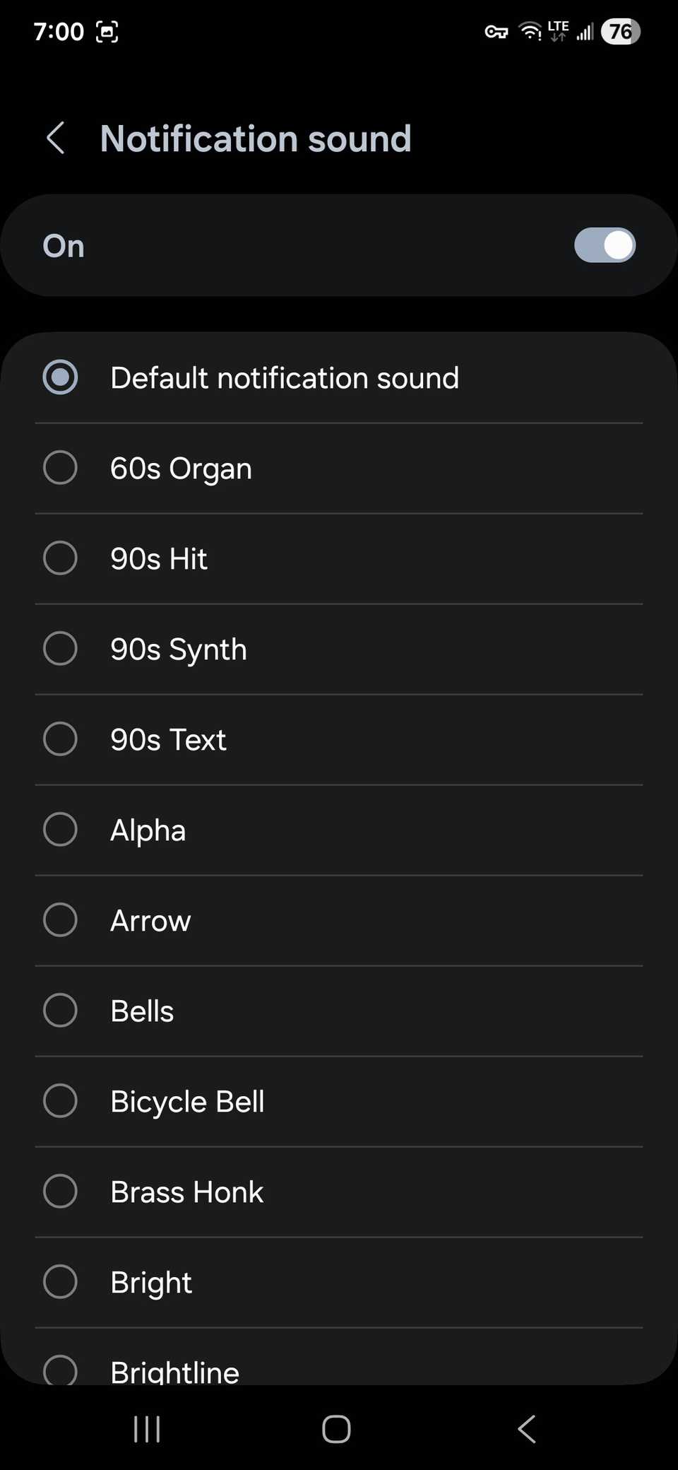 A selection of Notification sounds to use in Samsung Messages on One UI 8