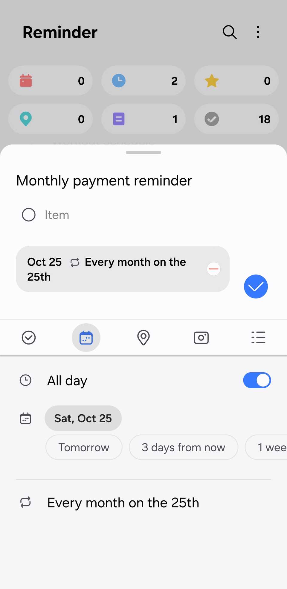 Lembretes Samsung adicionam detalhes