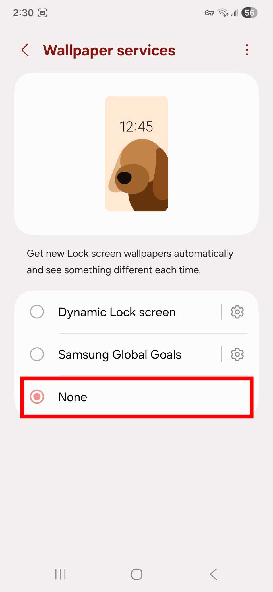 samsung wall paper services options