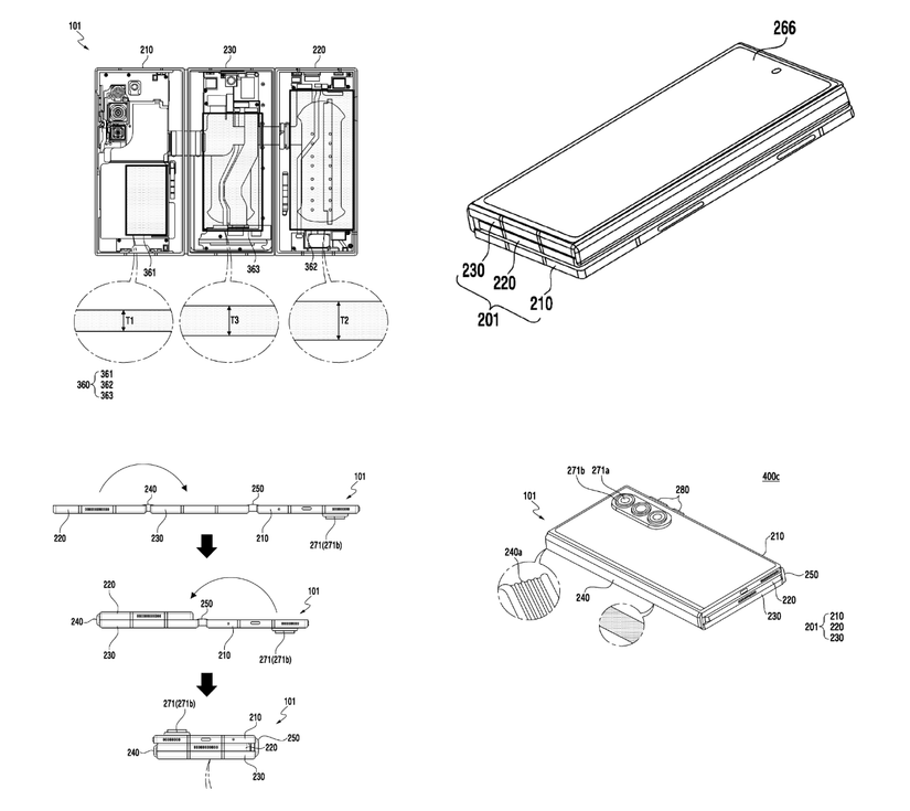 Samsung tri-fold phone patent