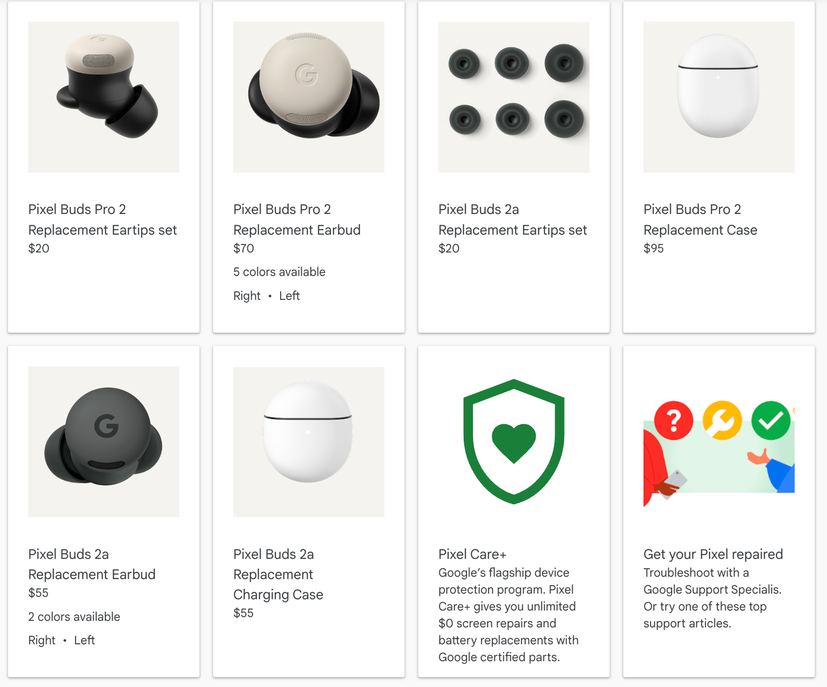 قطع غيار Pixel Buds على متجر Google