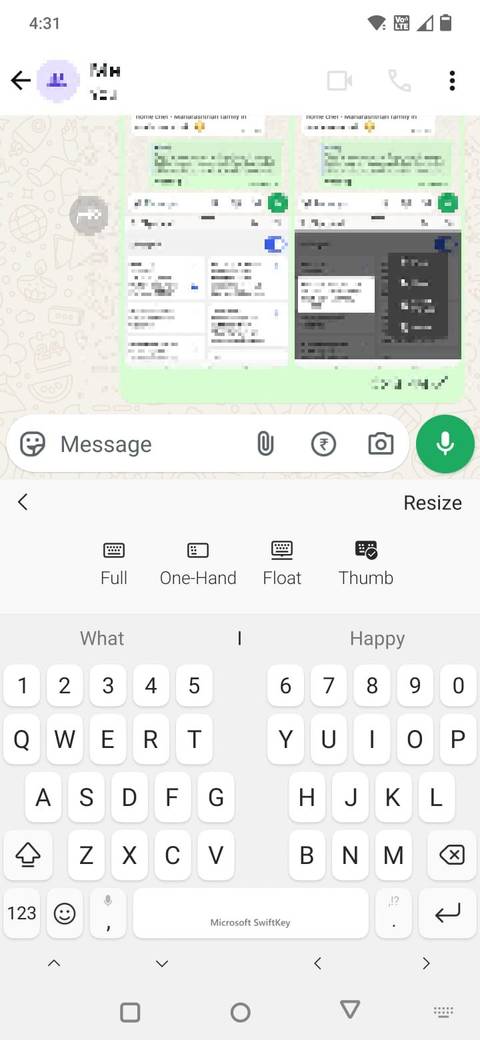 لقد قمت بتجربة SwiftKey لمدة شهر وهذه الميزات جعلتني أرغب في التخلص من Gboard إلى الأبد 1 لقطة شاشة توضح تخطيط الإبهام في Swiftkey