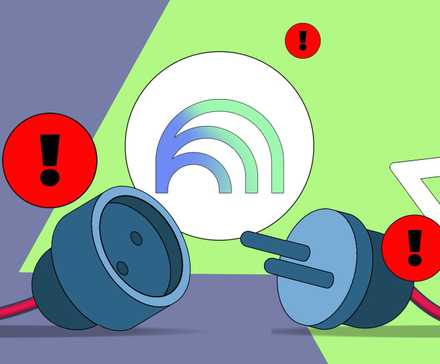 An illustration of a disconnected power plug and socket in front of the NotebookLM logo, surrounded by red warning symbols