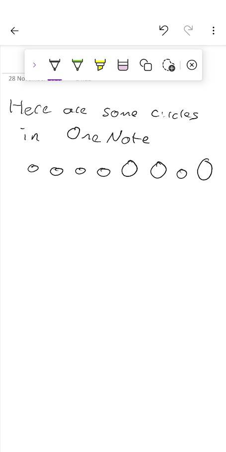 handwritten note in onenote app
