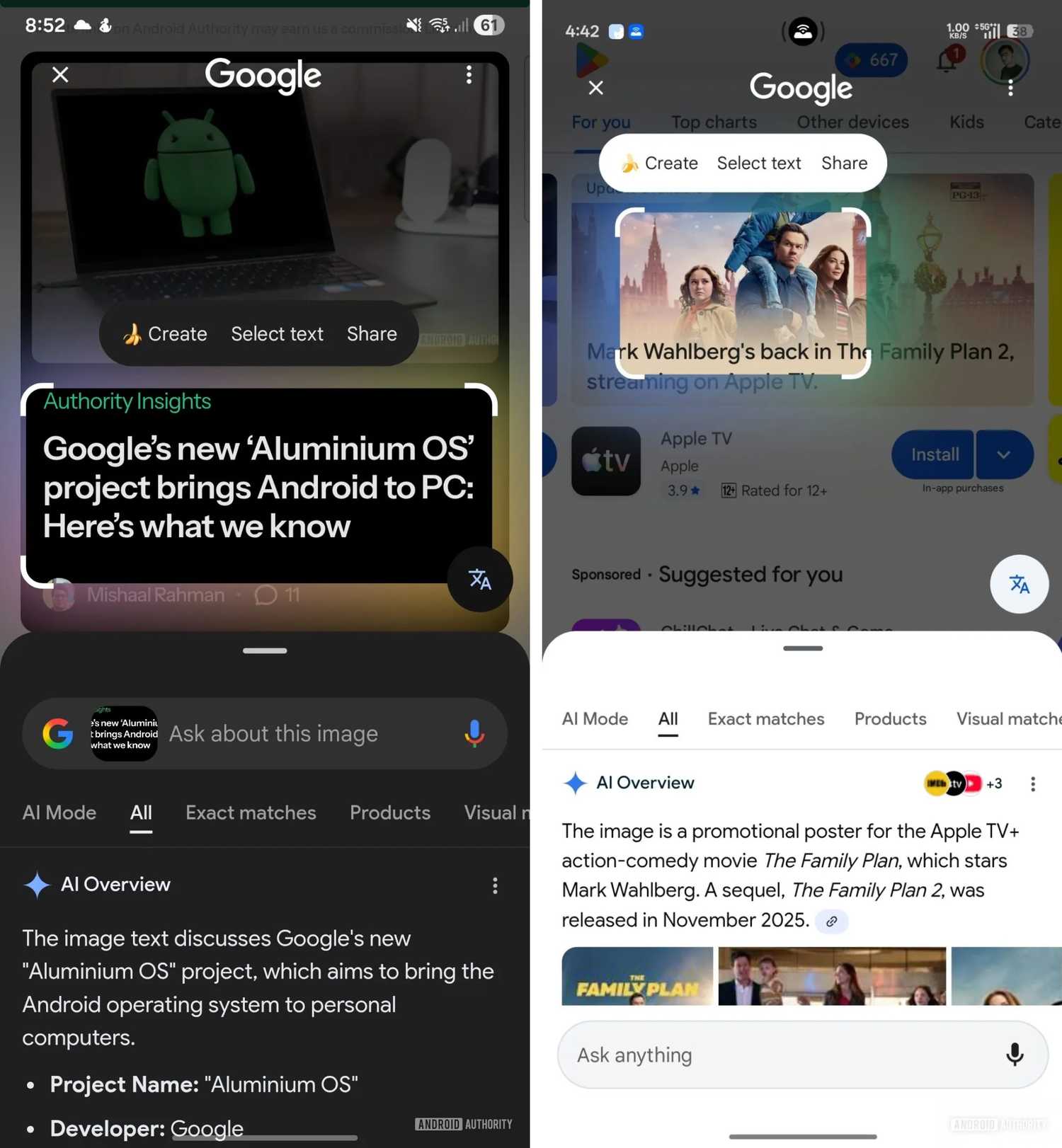 Capturas de tela destacando o comportamento antigo e novo do CtS.