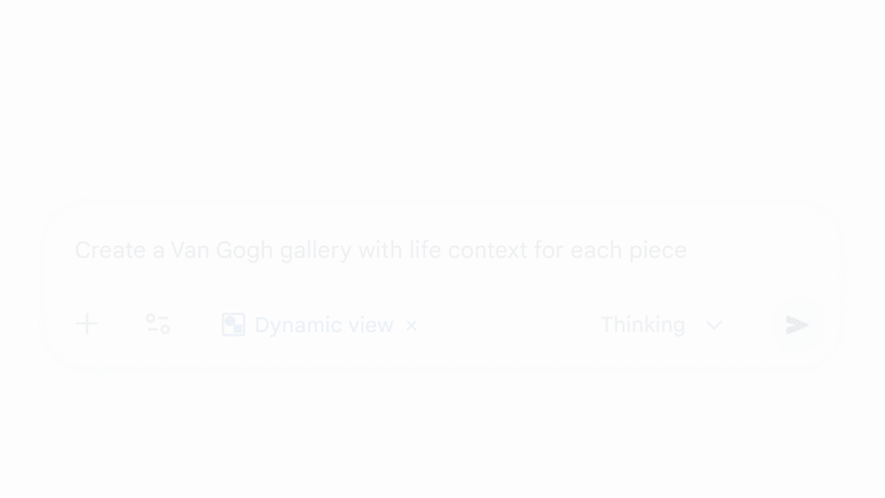 Um GIF destacando o novo recurso Dynamic View do Gemini.
