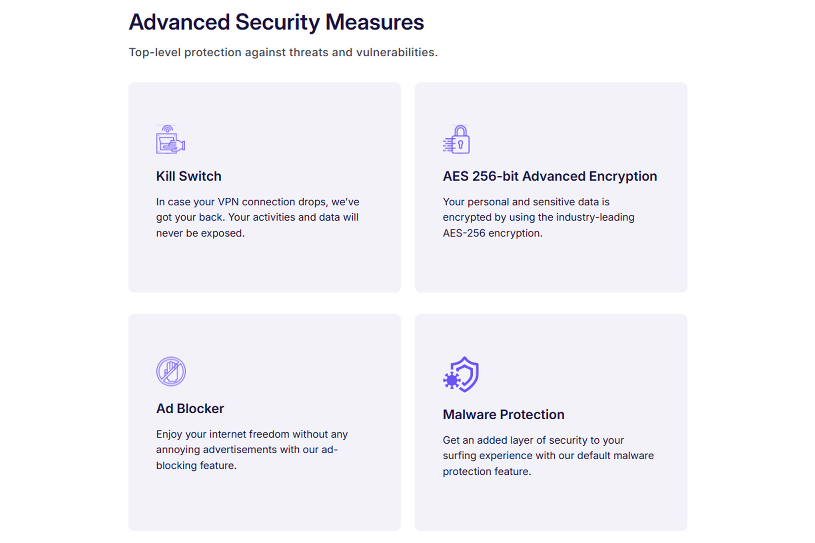 Funzionalità di sicurezza avanzate di iProVPN.