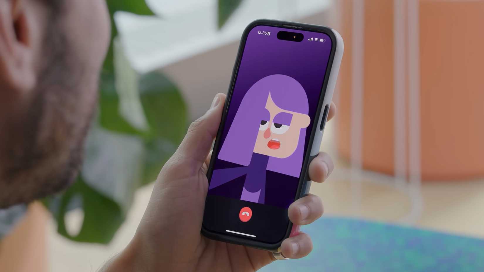 The Duolingo video call in action.