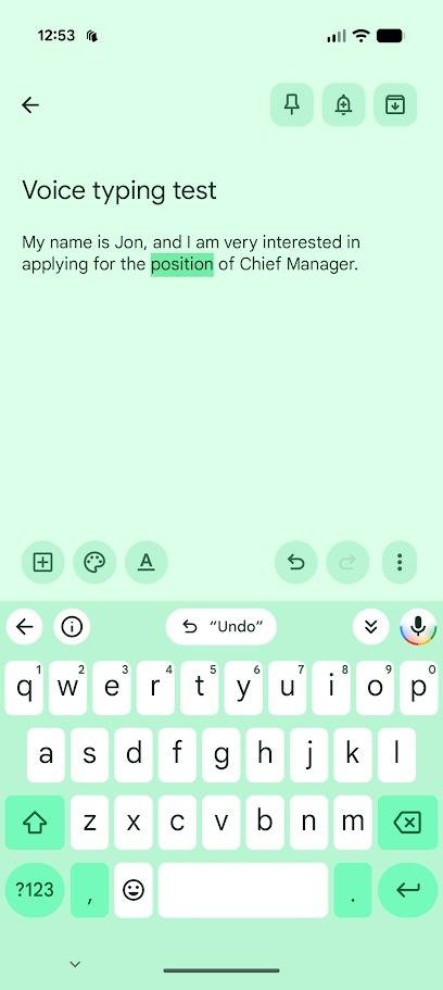 gboard text in green ui