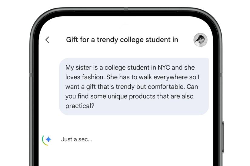 Captura de tela de um prompt de compras do Gemini.