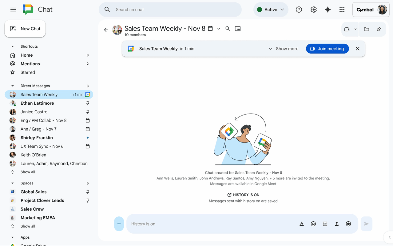 Image showing Google chat Google meet