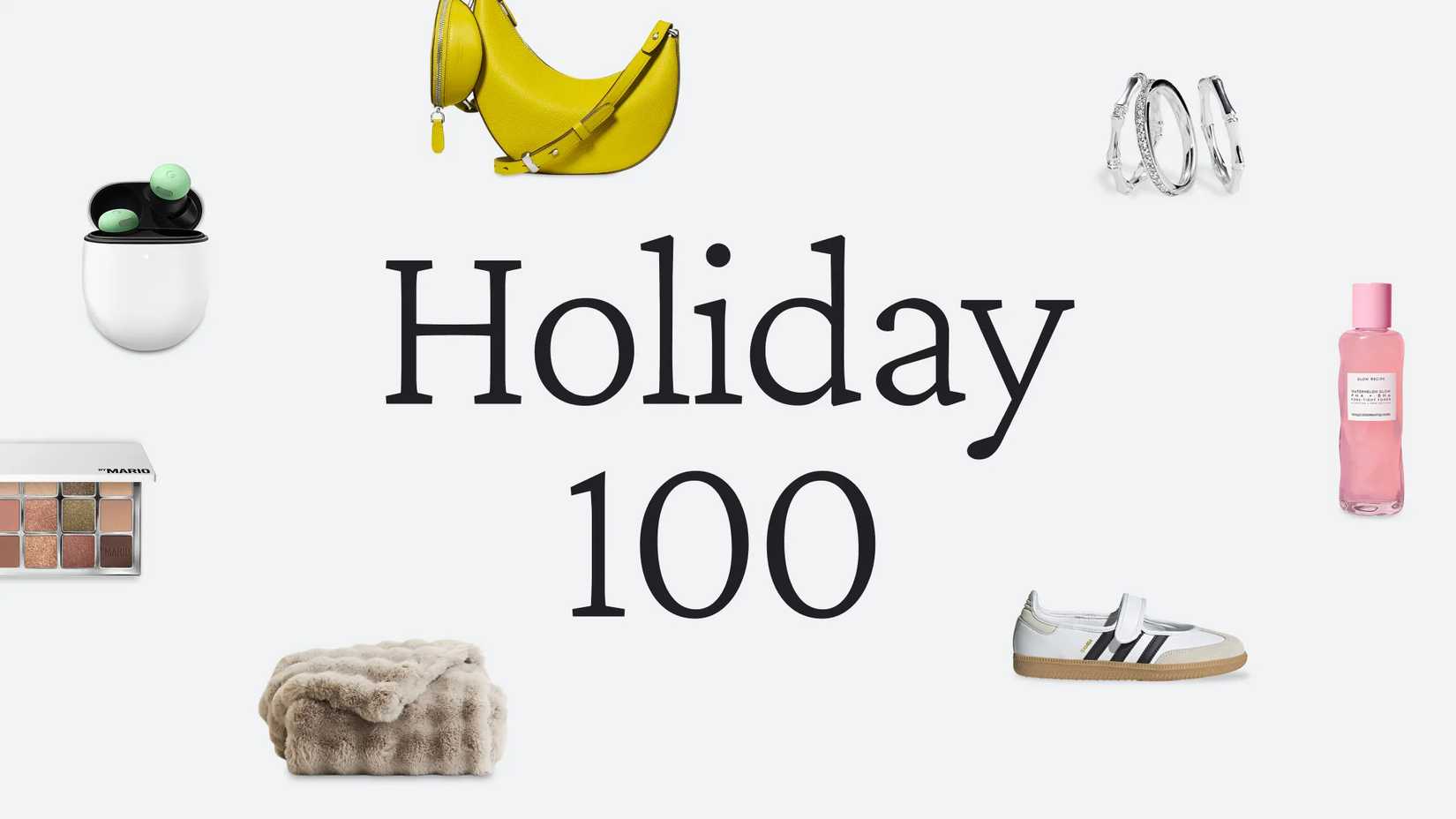 A graphic highlighting Google's Holiday 100 list.
