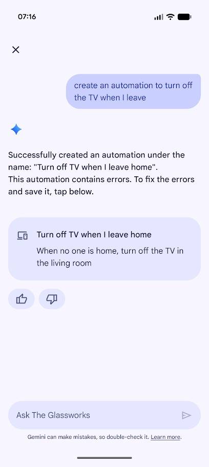 قم بالدردشة مع Gemini في تطبيق Google Home