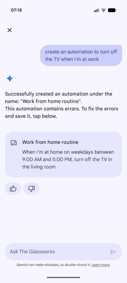 قم بالدردشة مع Gemini في تطبيق Google Home