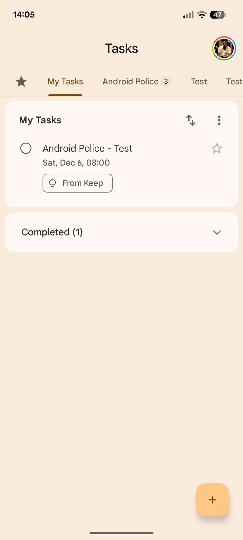 Google Keep Reminder Appearing in Tasks