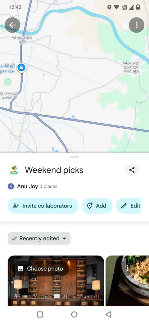 Screenshot showing the Weekend picks in Google Maps