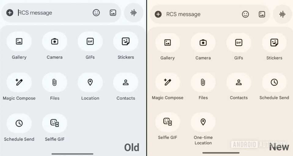 Screenshot highlighting Google Messages potentially upcoming location sharing label.