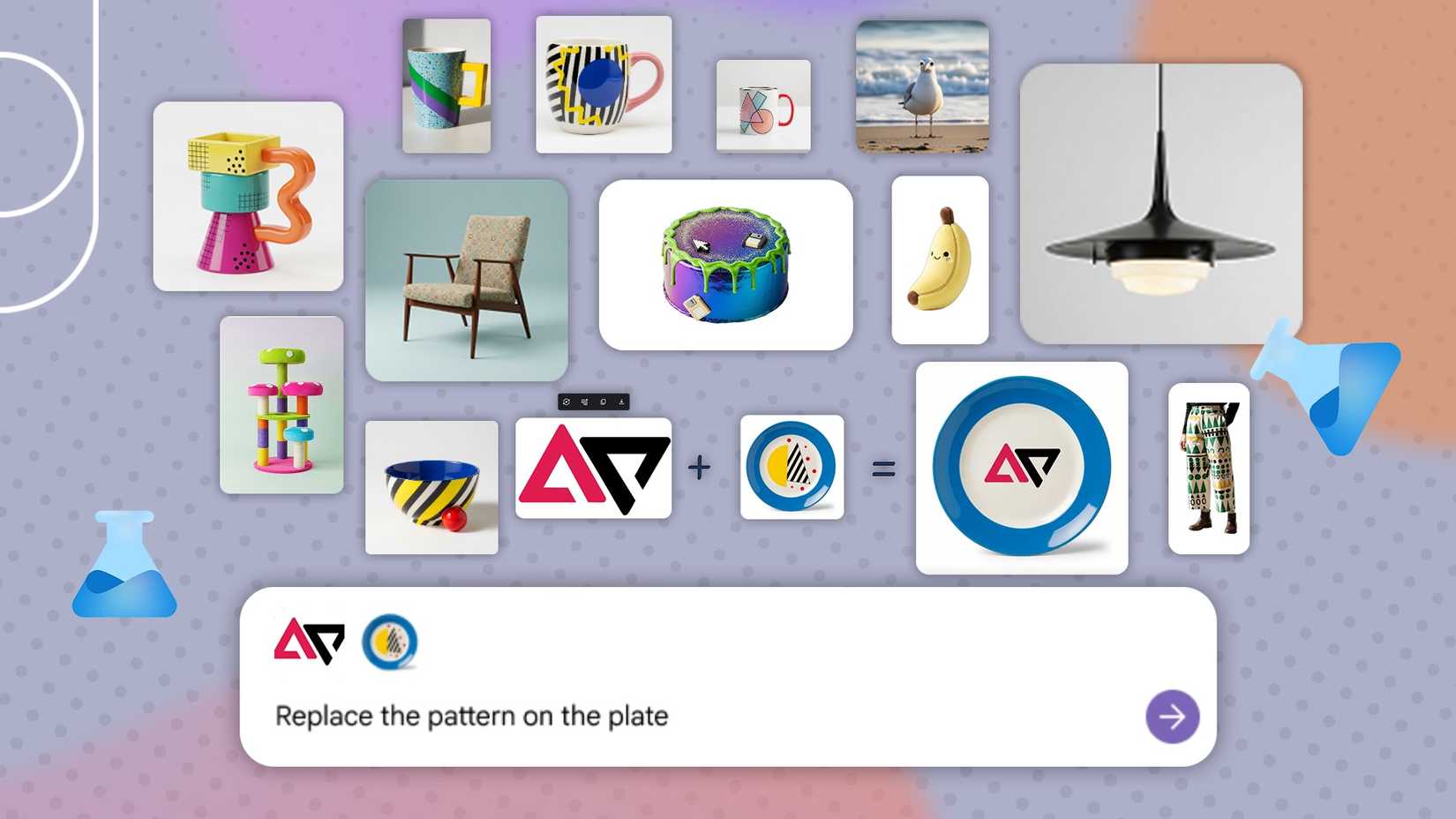 Itens diversos com o logotipo do Android Police em alguns renderizados como design de aplicativo da web Google Mixboard
