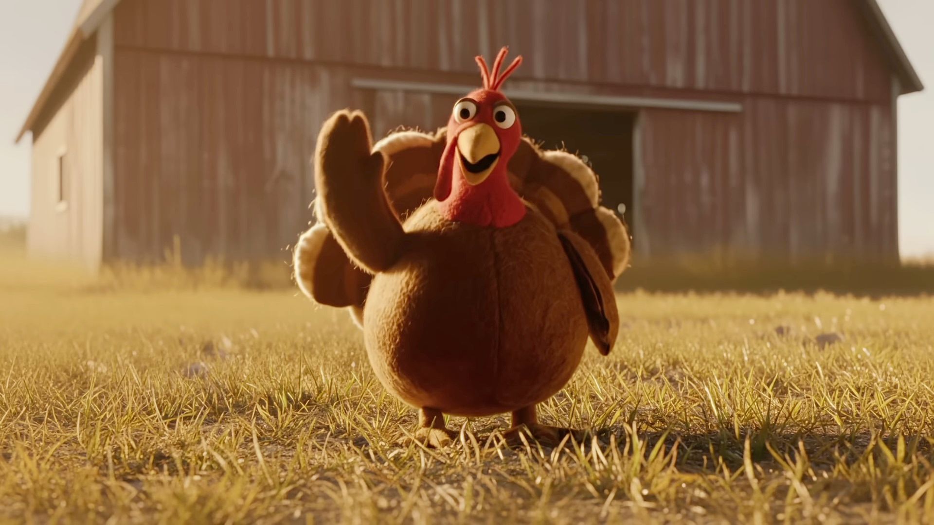 A screengrab of Google's AI-generated ad with a turkey waving