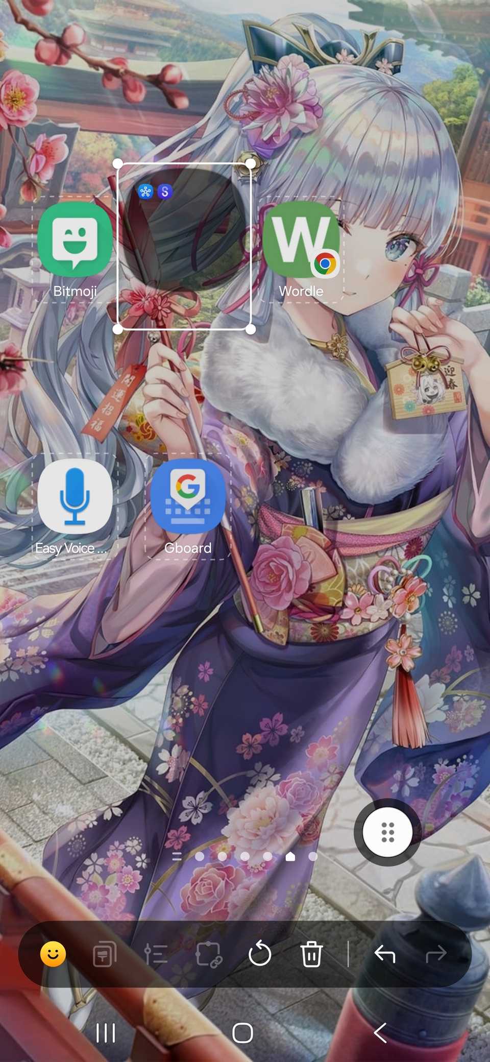 كيفية إنشاء مجلد بحجم القطعة على هاتف سامسونج الخاص بك 17 مخطط أبيض فوق مجلد به عناصر تحكم لتغيير الحجم للسحب أو الضغط لتغيير الحجم على الشاشة الرئيسية