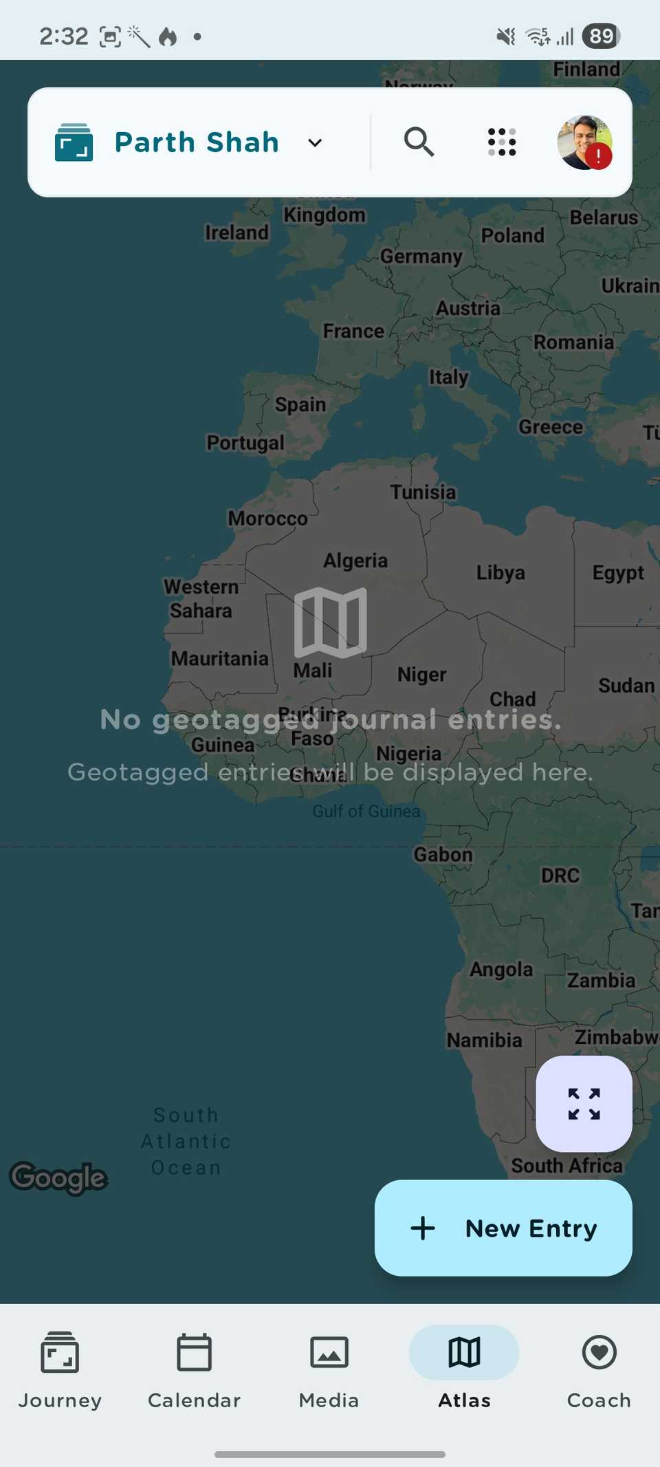 Journey app maps view