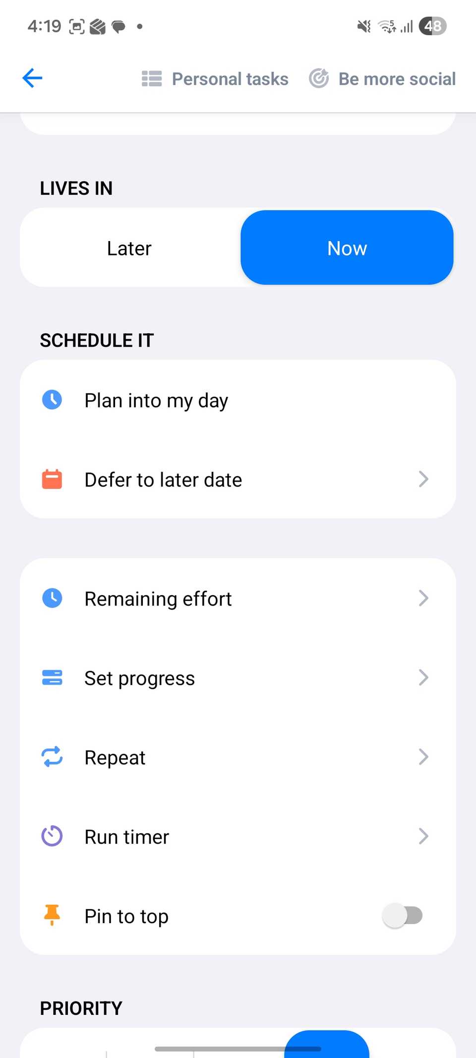 إن تطبيق إدارة مهام Android الذي لا أحد يتحدث عنه يتفوق في الواقع على العمالقة 4 Lunatask إضافة مهمة جديدة