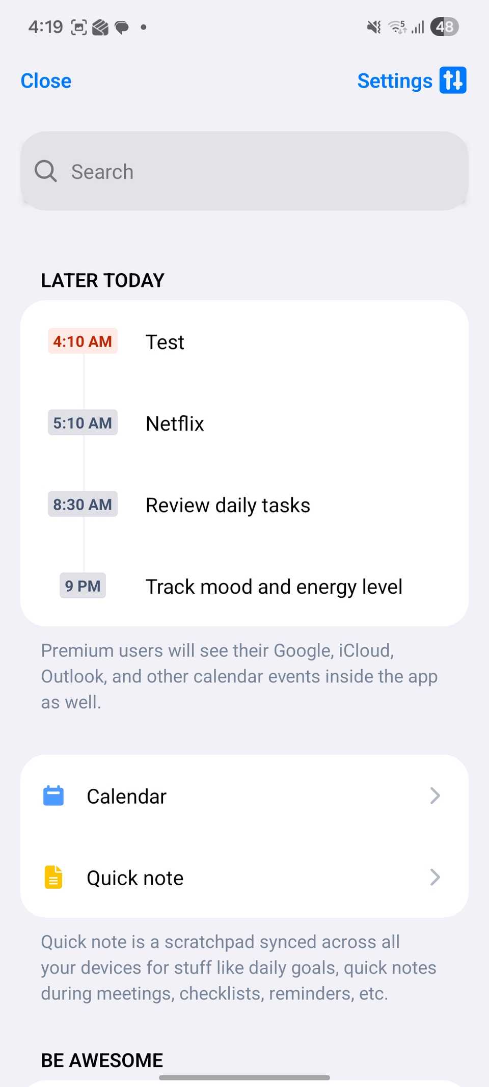 عرض يوم Lunatask