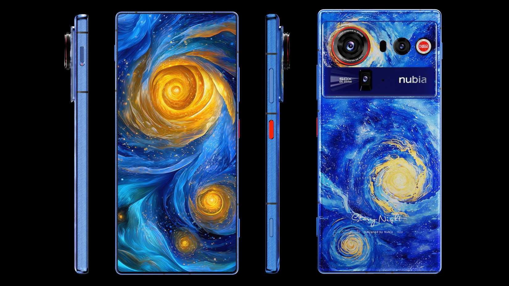 A press image showing the Starry Night blue version of the Nubia Z80 Ultra