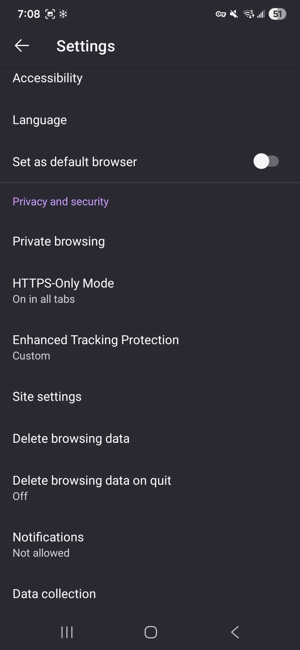 إعدادات Firefox على Android بما في ذلك الخصوصية والأمان