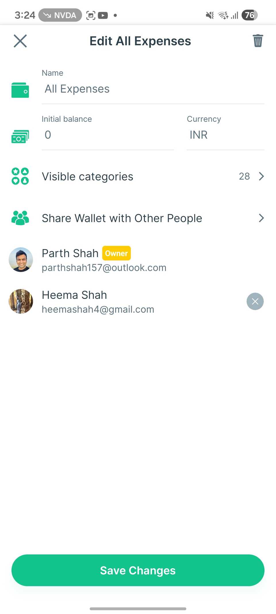 Spendee condivide un portafoglio