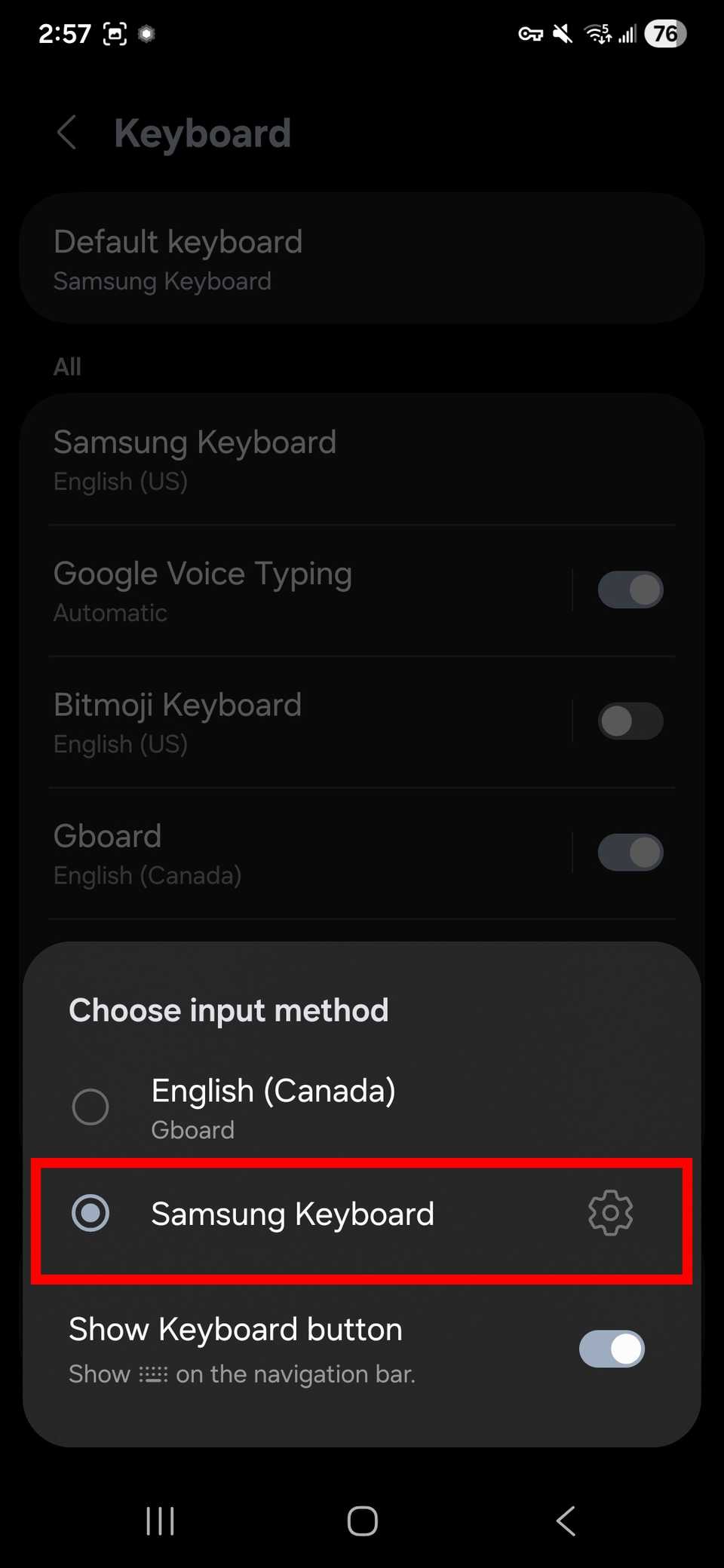 كيفية إنشاء وإرسال ملصقات AI باستخدام لوحة مفاتيح Samsung 3 samsung settings general management keyboard default selection choose input method