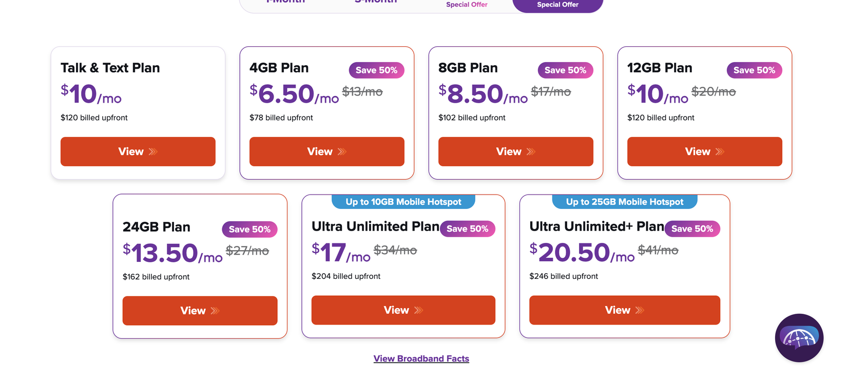 تهدف Ultra Mobile إلى الحصول على التاج المُجهز مسبقًا بأسعار تبدأ من 6.50 دولارًا شهريًا