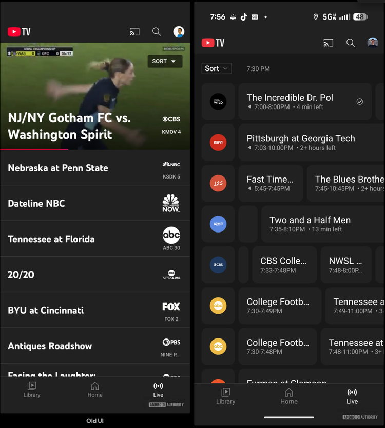 YouTube TV Live Guide