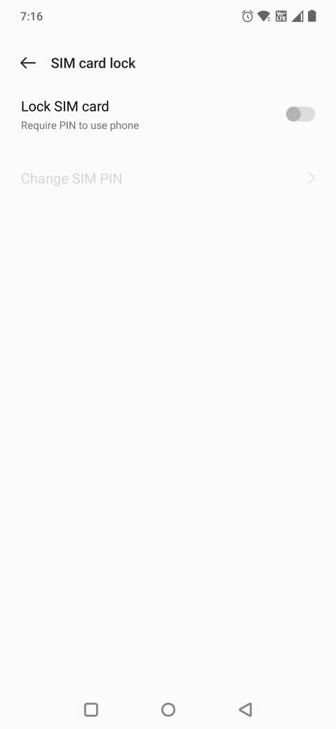 لقطة شاشة توضح ميزة قفل SIM في Android