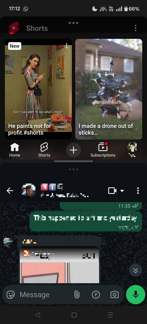 Screenshot showing the Split Screen view