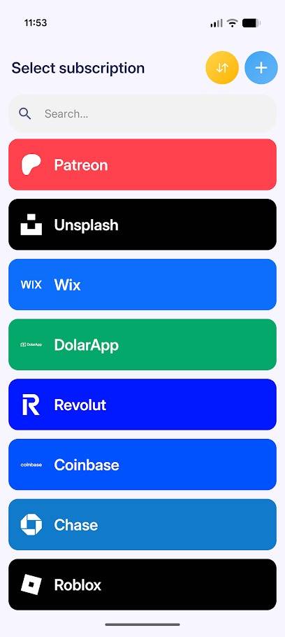 opzioni per gli abbonamenti nell'app sottotraccia