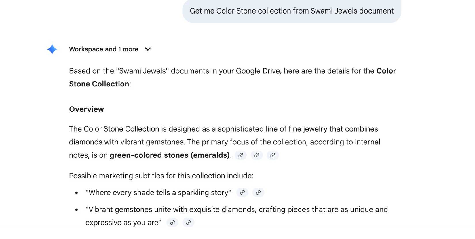 Obtenha detalhes do Google Docs do Gemini