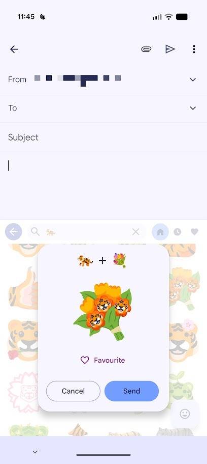combinazione emoji di tigre e rose