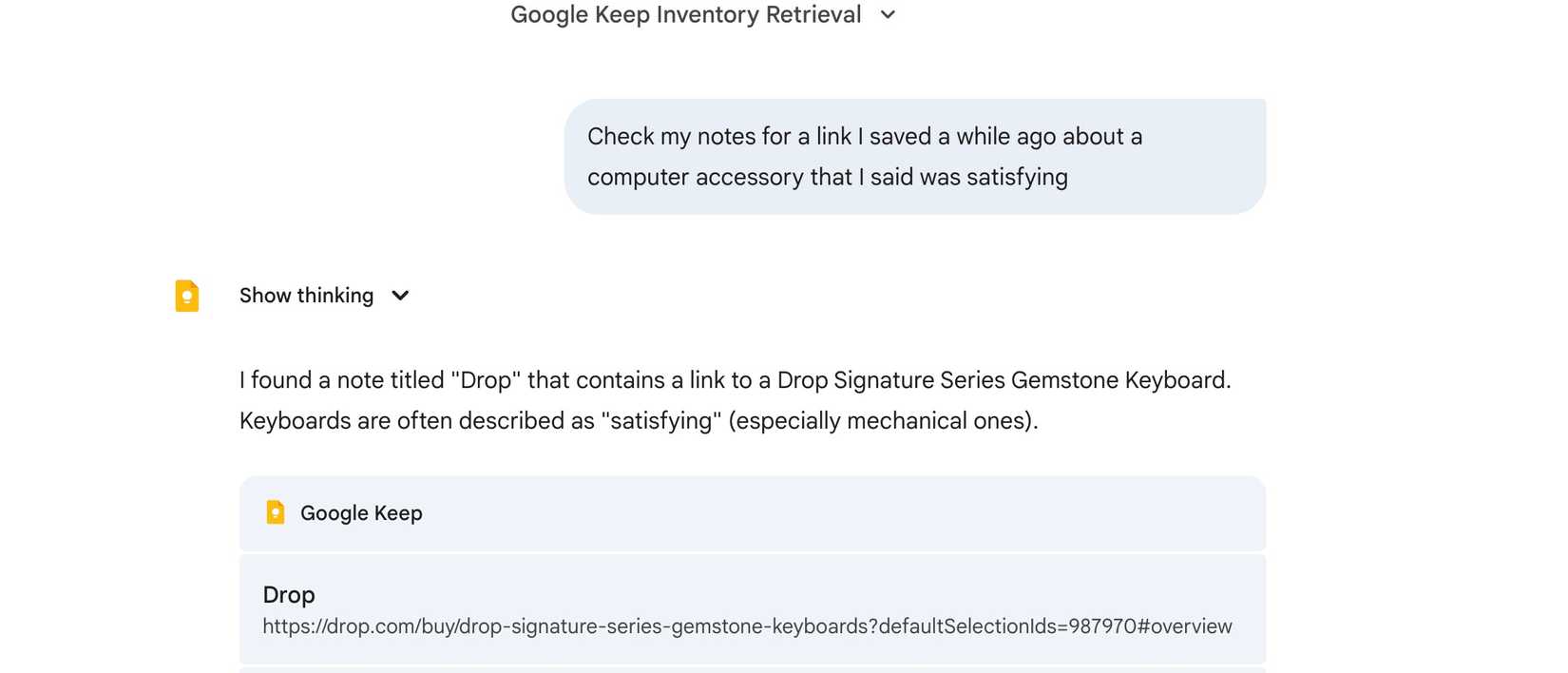 Encontrar informações de notas com Gemini no Google Keep