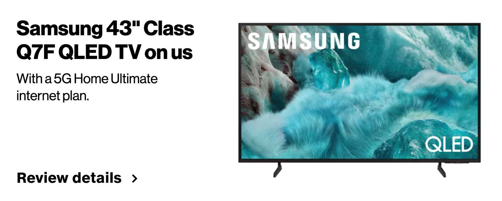A screenshot of Verizon's Samsung TV promo.