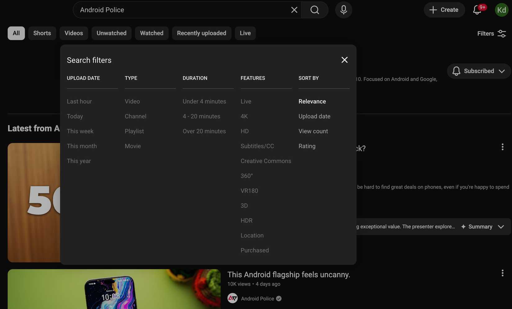 YouTube's filter bug.