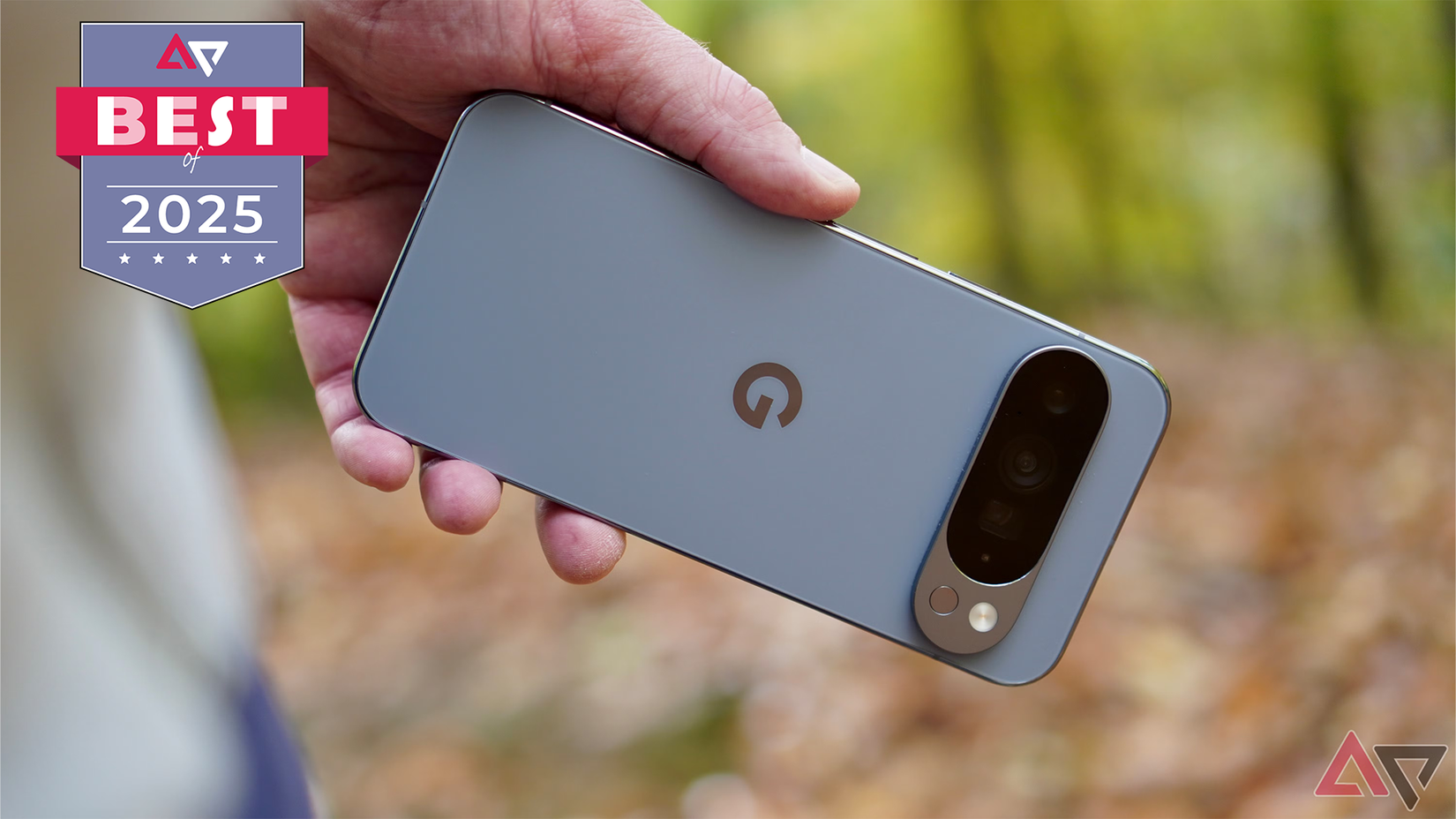 A person holding the Google Pixel 10 Pro XL.