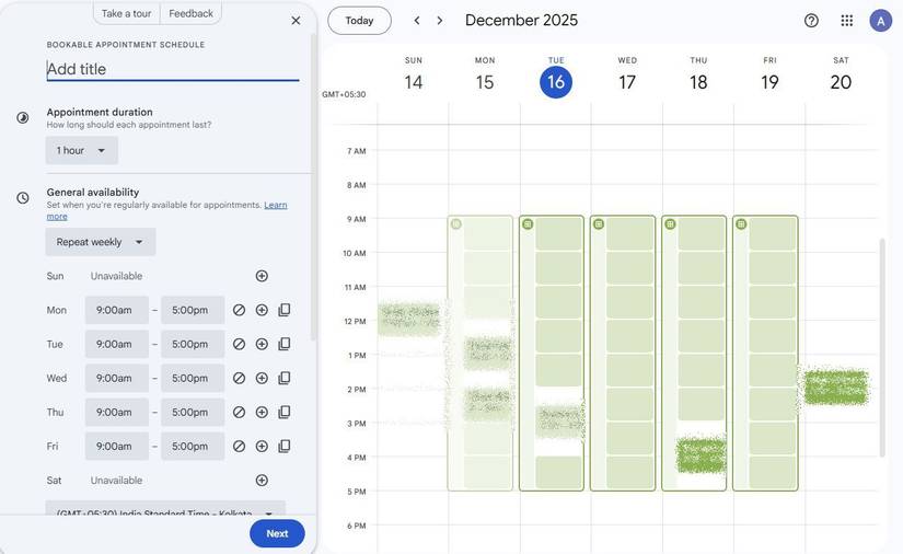 Captura de tela mostrando como definir o agendamento de compromissos no Google Agenda