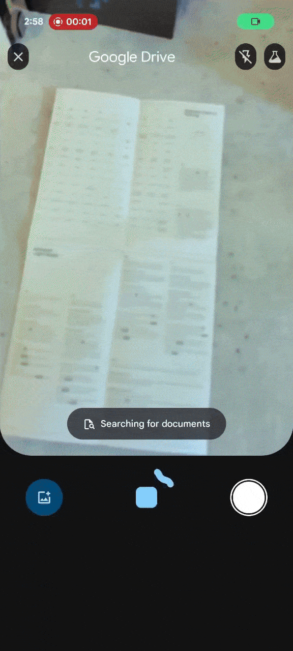 A video detailing the updated document scanning interface with Material 3 Expressive elements in Google Drive