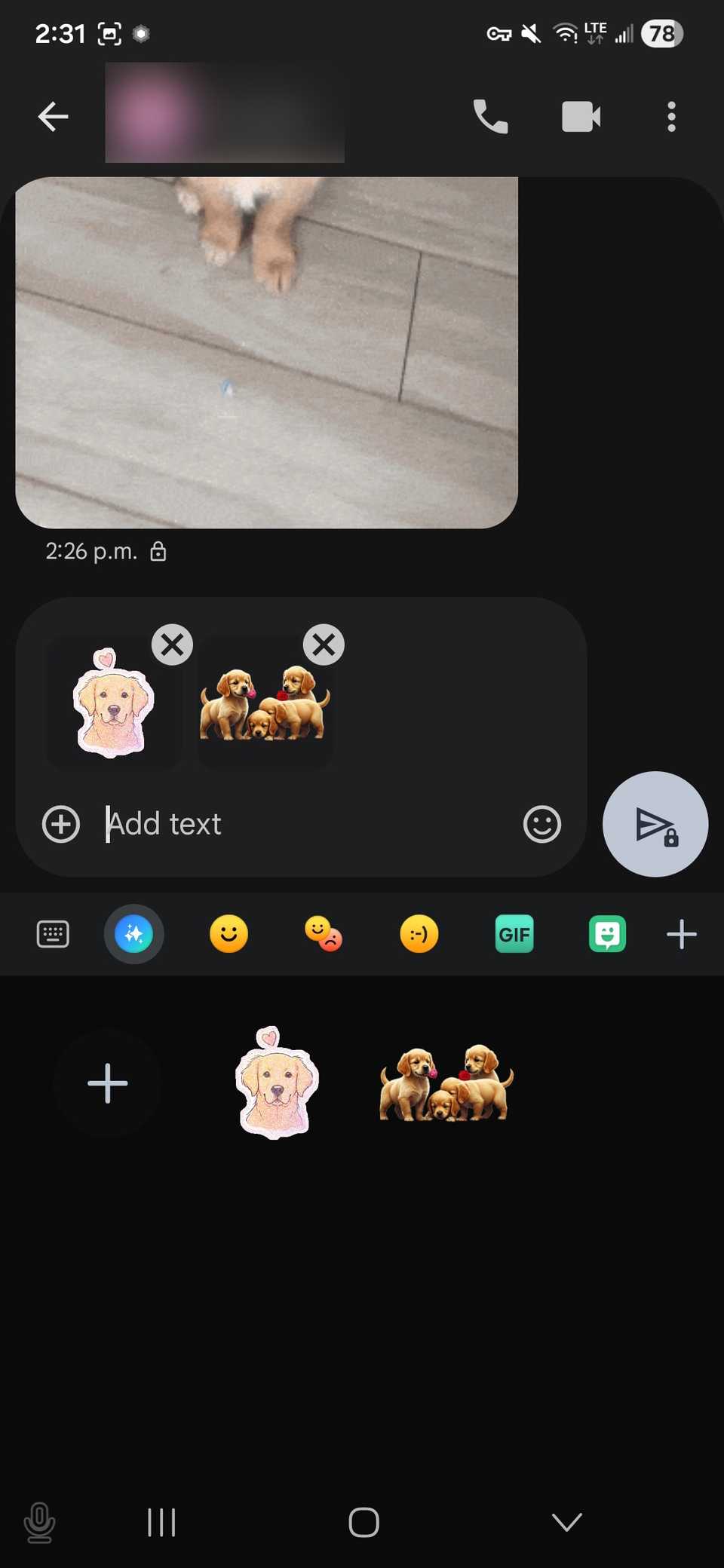 A list of AI stickers to send on Google Messages using Samsung Keyboard